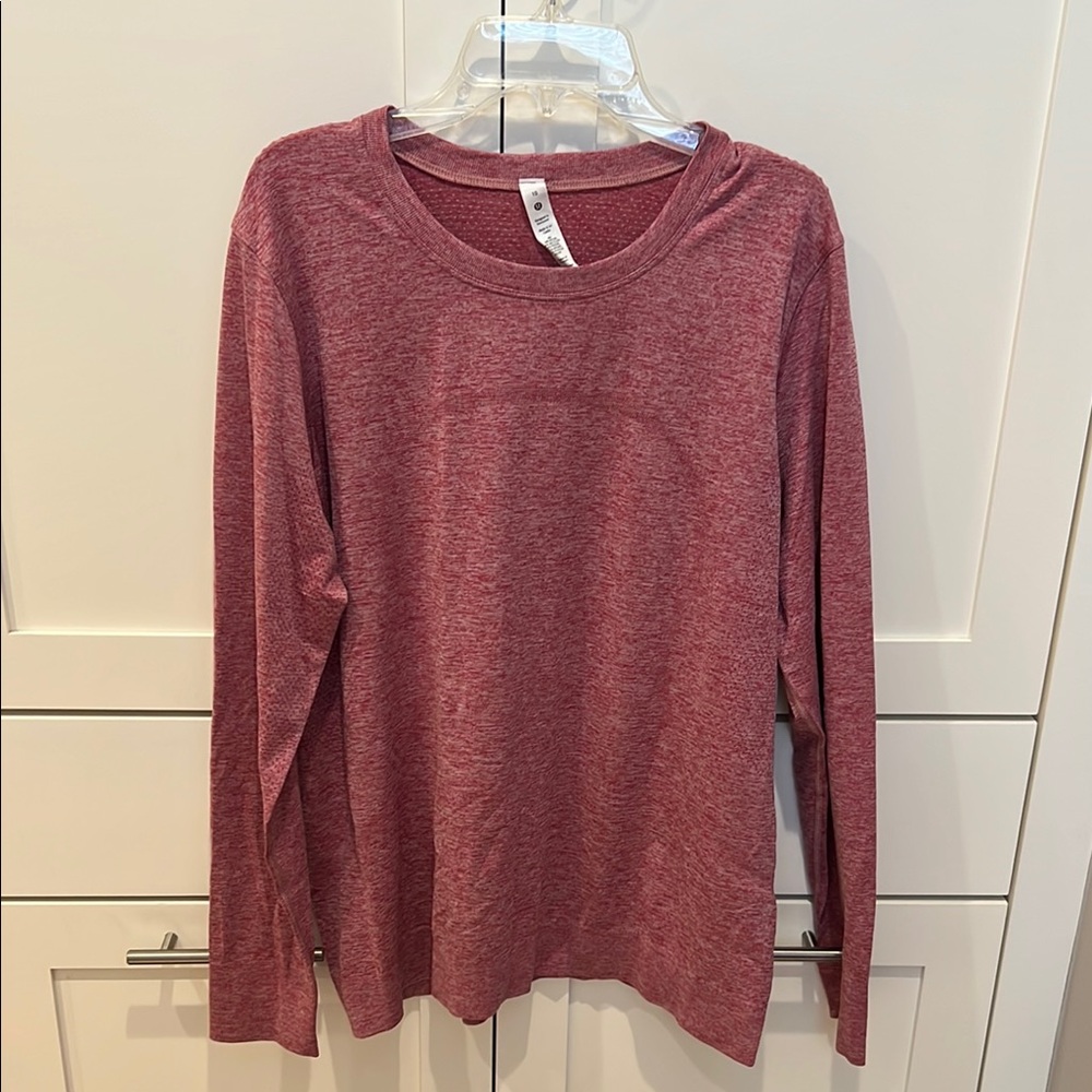 Lululemon Swiftly Relaxed Heathered Red Long Sleeve Top